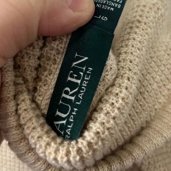 Ralph Lauren Cream Colored Cowl Neck Sweater - Picture 7 of 8